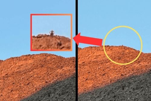 Турист случайно сфотографировал гуманоидную фигуру на вершине горы