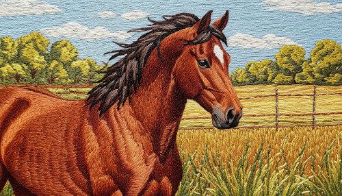 Вышитая картина с лошадью таинственным образом вернулась к продавшей её женщине